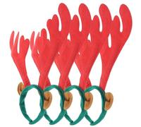 Milisten 4pcs Christmas Reindeer Antler Headbands Plush Decorative Hair Hoops for Women and Adults Festive Party Accessories Eye Catching Holiday Headpiece