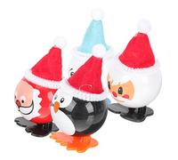 Milisten 4Pcs Christmas Wind Up Cute Clockwork Figures with Santa Snowman Penguin Elf Lightweight Xmas Party Favours for Adults
