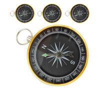 Milisten 4pcs Compass Key Ring Keychain Compass Black Aluminium Alloy Portable for Climbing and Travel, for Friends Who Love Climbing