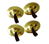 Milisten 4pcs Copper Finger Cymbals Musical Instruments for Belly Dancing Dance Parties Boy Girl's Entertainment Glossy with Crisp Melody