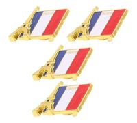 Milisten 4pcs Creative Women Brooches Set with Flag, Heart, Statue of Liberty and Eiffel Tower Designs, Small Costume Props Decoration Pins for Arts Crafts and Clothing Accessories