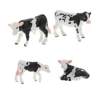 Milisten 4pcs Cute Animal Toys Stuffed Zoo Figures Farm Animal Models Miniature Cow Calf Educational Simulation Toys for Boys and Girls