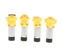 Milisten 4pcs Cute Chick Tire Valve Caps Family Stylish Bicycle Valve Core Decorations Durable Duck Shaped Stem Covers for Bike and Car Tire Protection and Quick Inflation