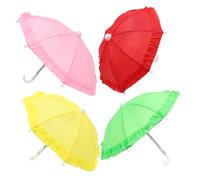 Milisten 4pcs Cute Miniature Umbrella for Boys and Girls Pink Micro Umbrella Boys and Girls Doll Accessory Mini House Decor