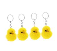 Milisten 4pcs Cute Yellow Plush Chicken Keychains Soft Stuffed Animal Accessories for Easter Party Favors Holiday Decorations and Fluffy Mini Chicken for Bags and Keyrings