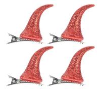 Milisten 4pcs Devil Horn Hairpin Halloween Hair Clip Plastic Iron Accessories Easy to Put and Take off Create More Fun for Cosplay and Themed Parties