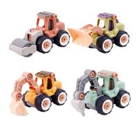 Milisten 4Pcs DIY Assembly Engineering Trucks Educational for Take Apart Construction Vehicle Playset Design for Creative Learning Imagination
