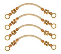 Milisten 4pcs DIY Handbag Handles Wood Bead Rope Replacement for Purse Bags | Retro Simple Style, Smooth Finish, Easy Install Upgrade, for Boutique Designers and Repairers