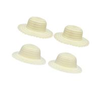 Milisten 4pcs DIY White Straw Hats Blank Caps for Painting and Graffiti Handmade Creative Craft Kits for Summer Outdoor Activities Sun Protection for Family Fun and Group Art Projects