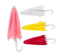 Milisten 4pcs Doll Umbrella Toy Mini Rain Umbrella Model Doll House Accessories Miniature Scene Model House Rain Toy