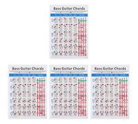 Milisten 4pcs Electric Bass Chords Guitar Chord Chart Beginner Guide for Music Students