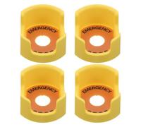 Milisten 4pcs Emergency Stop Button Cover: Plastic Switch Cover Protector Toggle Switch Push Button Cap Add Protection Yellow 8.00X6.50X3.90cm