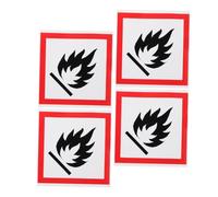 Milisten 4pcs Fire Safety Stickers for Outdoor Trash Cans Flame Warning Decals Fire Reminder Labels for Parks Schools Public Areas Easy Apply