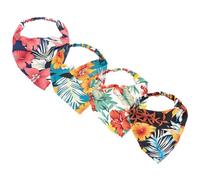 Milisten 4pcs Floral Triangle Bandana Set for Women Elastic Hair Scarves Headwraps in Black White Blue Green, Cottage Style Headbands for Casual and Travel Use