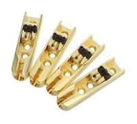 Milisten 4pcs Headless Electric Bass Guitar Bridge Metal Saddles Fixed Hardtail String Bass Replacement Parts for Repair and Maintenance with Tuning Stability and Sound