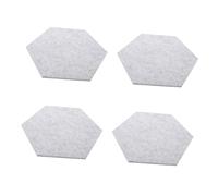Milisten 4pcs Hexagon Acoustic Panels Sound Absorbing Felt Wall Stickers Silver Gray Soundproofing Mats for Home Office Noise Reduction