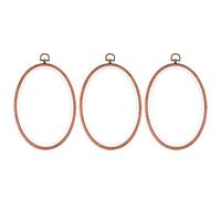 Milisten 4Pcs Imitated Wooden Embroidery Hoop Set Oval and Round Frames DIY Cross Stitch Circles for Sewing Craft Projects 5.9X7.5 and 7.1X9.8 Inch