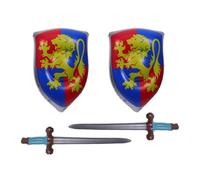 Milisten 4pcs Inflatable Blue Set for , PVC Blow Up Pirate Swords and Pretend Shields, Birthday Party Cosplay Accessories for