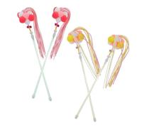 Milisten 4pcs Interactive Cat Toy Ball Funny Cat Stick Fuzzy Balls for Teaser Toys