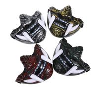 Milisten 4pcs Japanese Style Party Masks and Comfortable Cosplay Masks for Halloween Unique Tush Designs Gold Green Red and Silver for Theatrical Performances and Costume Events