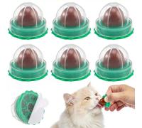 Milisten 4Pcs Kitten Lickable Cat Treats Ball Set: Edible Cat Candy Wall Mounted Interactive Catnip Licking Toy with Protective Cover for Training and Daily Reward