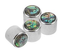 Milisten 4pcs Metal Dome Electric Guitar Knobs Bass Tone Volume Replacements Guitar Hardware Holes Pedal Toppers Musical Instrument Parts