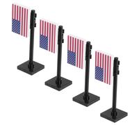 Milisten 4pcs Mini American Flags Building Blocks Set Independence Day Decor for Accessories with Revolutionary War Soldiers and Mini Figures
