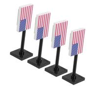 Milisten 4pcs Mini Army Soldiers with American Flags for Boys Independence Day Role Play Building Blocks Set Street Signs and Military Scene Accessories for Creative Imaginative Play