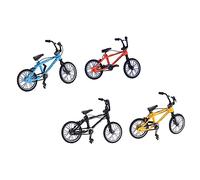 Milisten 4pcs Mini Finger Bikes Lightweight Aluminum Alloy and Plastic Finger for Stress Relief and Entertainment Compact Model Mountain Bike Collection in Yellow Blue Black and Orange