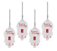 Milisten 4pcs Mini Golf Stroke Counter Clicker Set with Chain, Manual Pocket Score Keeper for 2 Players, White Body with Red Numbers, Suitable for Golf Training and Competitions