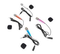 Milisten 4pcs Mini Handheld Microphones Metal Singing Microphone Set for Phone Laptop Karaoke Portable Pouch in Rose Red Silver and Gold