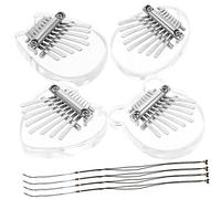 Milisten 4pcs Mini Kalimba Thumb Piano Note Finger Musical Instruments for Beginners Portable Design Cartoon Themes Bear Water Drop Cat Heart Easy to Carry and Play