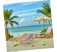 Milisten 4pcs Miniature Dollhouse Beach Chair Wooden Folding Deck Chairs Summer Decoration Accessories for Dollhouse Furniture Display with Lifelike Detailing and Vacation Theme