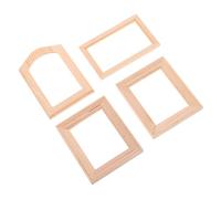 Milisten 4pcs Miniature Wooden Dollhouse Picture Frames Variety of Styles for Dollhouse Decoration Engaging Play and Complete Aesthetic Touch for Miniature Environments