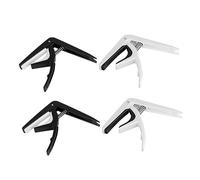 Milisten 4pcs Multi-function Capo Clamp Part Guitar Supply Abs Material White Black Comfortable Touch Wear-resistant Guitar Tuning Accessory for Music Teachers and Professionals