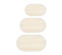 MILISTEN 4pcs Natural Wooden Basket Bottom Round, Hollow Crochet Basket Base for Making Knitting Crochet Yarn Storage Bag DIY Basket Weaving Supplies, Oval Shape