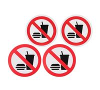 Milisten 4pcs No Food Or Drinks Sticker 10x10cm without White Border, Industrial High-adhesion Prohibition Labels for Factory, Kitchen, Office Indoor Health and Safety Signs