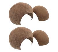 Milisten 4pcs Pet Hideout Large and Small Natural Coconut Shell Hideouts for Snake Gecko Snake Terrarium Reptile Habitat Shelter