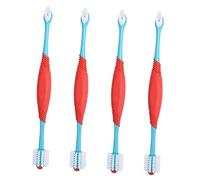 Milisten 4pcs Pet Toothbrush Double End Dog Tooth Cleaners Lightweight Comfortable Long Slip Handle for Easy Use Prevent Oral Disease Dogs Cats