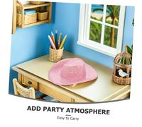 Milisten 4pcs Pink Sequin Mini Cowboy Hats for Crafts Party Decorations Western Doll Dress Up Accessories Sparkling Pets Western Theme Celebration