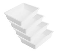 Milisten 4Pcs Play Kitchen Sink Set, Rectangular Pretend Wash Basin Accessories for, Sturdy Plastic Kitchen Sink Model for Preschool Role Play and Early Learning