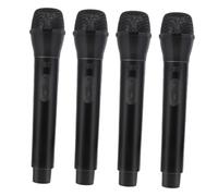Milisten 4pcs Pretend Microphone Lightweight Play Microphones for Imaginative Role Play Birthday Party Stage Costume Black