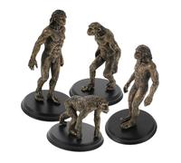 Milisten 4pcs Primitive Human Evolution Models Realistic Plastic Teaching Figures with Gorilla and Early Hominins for Classroom and Home Education and Engaging History Learning Props