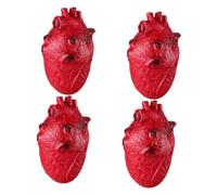 Milisten 4pcs Realistic Halloween Bloody Heart Props with Authentic Human Organ Design for Zombie Party Decorations and Scary Haunted House Setup Reusable Horror Theme Accessories