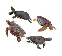 Milisten 4Pcs Realistic Plastic Turtle Figurines Small Sea Tortoise Models for Educational and Home Garden Decoration Desktop Ornaments