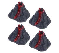 Milisten 4pcs Realistic Plastic Volcano Model for Science Party Supplies and Dinosaur Landscape Decor Miniature Artificial Volcanoes for Educational Eruption Scenes and Themed Centerpieces