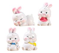 Milisten 4pcs Resin Rabbit Miniature Ornaments for Garden Decor Cute Tiny Bunny Figures for Micro Landscaping Random Styles for Home Office Decorations