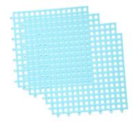 Milisten 4Pcs Reusable Hollow Design Rabbit Cage Floor Mats Plastic Small Animal Pads for Hamster Bunny Chinchilla Non-slip DIY Pet Cage Flooring Suitable for Living Kitchen Bathroom Use