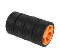 Milisten 4PCS Rubber Car Wheels DIY Assembly Tires for Science Projects Unique Design for Model Car Enhanced Grip Reduced Vibrations Replacement