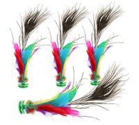 Milisten 4pcs Shuttlecocks Badminton Game Shuttlecock Entertainment Toy for Boys and Girls Traditional Chinese Kick Toy Fitness Coordination
